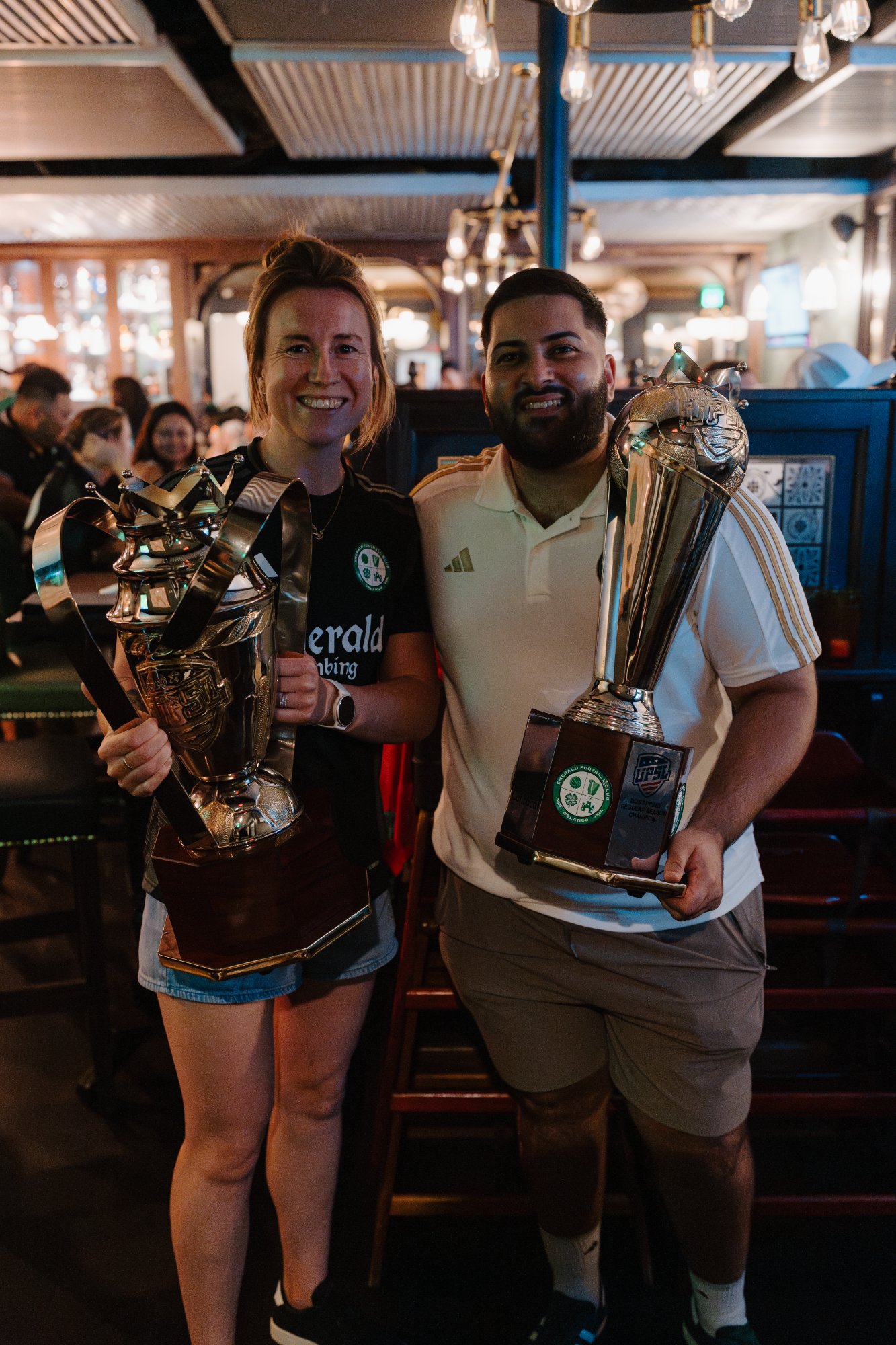 Supporters and players at The Castle Irish Pub